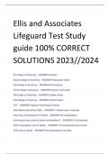 Ellis and Associates  Lifeguard Test Study  guide 100% CORRECT  SOLUTIONS 2023//2024