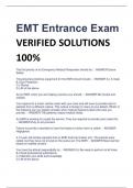 EMT Entrance Exam VERIFIED SOLUTIONS  100%