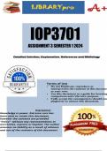 IOP3701 Assignment 3 (COMPLETE ANSWWERS) Semester 1 2024 (606670) - DUE 25 April 2024