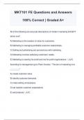 MKT101 FE Questions and Answers 100% Correct | Graded A+