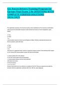U&period;S&period; Forces Drivers Training Program for Europe Final Exam 2 He QUESTIONS WITH COMPLETE VERIFIED SOLUTIONS 2024&sol;2025