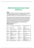 HESI A2 ENTRANCE  FINAL EXAM SET