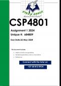 CSP4801 Assignment 1 QUIZ (QUALITY ANSWERS) 2024.