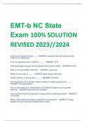 EMT-b NC State  Exam 100% SOLUTION  REVISED 2023//2024