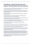 Final Exam - North Carolina Life and Health &vert; 150 Questions&vert; Correct Answers