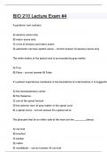 BIO 210 Lecture Exam #4 Questions and answers latest update 