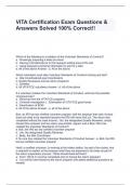 VITA Certification Exam Questions & Answers Solved 100% Correct!!