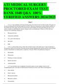 ATI MEDICAL SURGERY  PROCTORED EXAM TEST  BANK 1048 Q&A 100&percnt;  VERIFIED ANSWERS 2024&sol;2025 RATED A&plus;&plus;