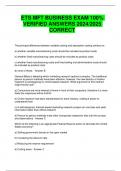 ETS MFT BUSINESS EXAM 100%  VERIFIED ANSWERS 2024/2025  CORRECT RATED A++
