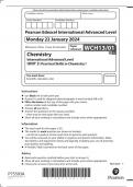 Pearson Edexcel A-Level Chemistry Advanced Level  UNIT 3: Practical Skills in Chemistry I     January 2024 Authentic Marking Scheme Attached