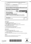 Pearson Edexcel A-Level Accounting  Advanced Level UNIT 2: Corporate and Management Accounting  January 2024 Authentic Marking Scheme Attached
