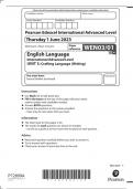 Pearson Edexcel A-Level English Language  Advanced Level UNIT 3: Crafting Language (Writing) January 2024 Authentic Marking Scheme Attached