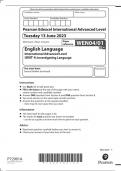 Pearson Edexcel A-Level English Language  Advanced Level UNIT 4: Investigating Language January 2024 Authentic Marking Scheme Attached