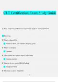 CLT Certification Exam Study Guide With Complete Solutions.