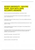  KEISER UNIVERSITY   NLN PAX EXAM  2024 WITH 100&percnt; ACCURATE ANSWERS