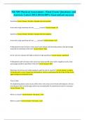 NR 509 Physical Assessment - Final Exam Questions and Answers Latest 2021&sol;2022&lpar;100&percnt; Guara