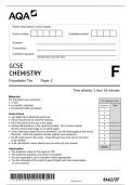GCSE Chemistry AQA FOUNDATION Tier Questions with Complete Solutions