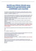 MATH 202 FINAL EXAM 2024 COMPLETE QUESTIONS AND ANSWERS 100% RATED