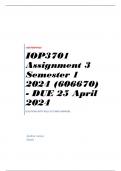 IOP3701 Assignment 3 Semester 1 2024 &lpar;606670&rpar; - DUE 25 April 2024