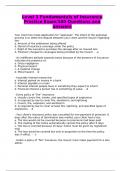 Level 1 Fundamentals of Insurance Practice Exam&sol;100 Questions and answers