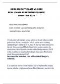 HESI RN EXIT EXAM V3 2022  REAL EXAM SCREENSHOTS(INEF) UPDATED 2024   REAL PROCTORED EXAM