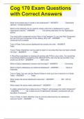 Cog 170 Exam Questions  with Correct Answers