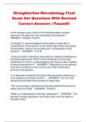 Straighterline Microbiology Final  Exam Set Questions With Revised  Correct Answers | Passed!!
