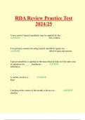 RDA Review Practice Test 2024/25
