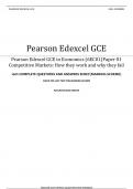 2024 Summer Pearson Edexcel GCE in Economics (6EC01)Paper 01 Competitive Markets: How they work and why they fail