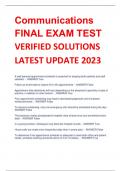 Communications FINAL EXAM TEST VERIFIED SOLUTIONS  LATEST UPDATE 2023