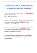 Minnesota Dental Jurisprudence Exam – 2024 Questions and Answers