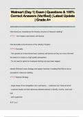 Walmart &lpar;Day 1&rpar; Exam &vert; Questions & 100&percnt;  Correct Answers &lpar;Verified&rpar; &vert; Latest Update  &vert; Grade A&plus;