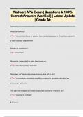 Walmart APA Exam | Questions & 100%  Correct Answers (Verified) | Latest Update  | Grade A+