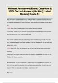 Walmart Assessment Exam &vert; Questions &  100&percnt; Correct Answers &lpar;Verified&rpar; &vert; Latest  Update &vert; Grade A&plus;