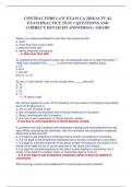 CONTRACTORS LAW EXAM CA 2024&sol;ACTUAL EXAM PRACTICE TEST 1 QUESTIONS AND CORRECT DETAILED ANSWERS&sol;A&plus; GRADE
