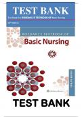 Test Bank for Rosdahl's Textbook of Basic Nursing 12th Edition by Caroline Rosdah ISBN: 9781975171339 | Complete Guide A+