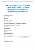 NSG 526 Exam Test 2 Complete Exam Study Guide | Practice Questions (100% Correctly Answered and Graded A+)