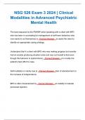 NSG 526 Exam 3 2024 | Clinical Modalities in Advanced Psychiatric Mental Health