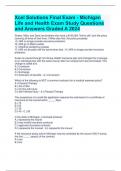 Xcel Solutions Final Exam - Michigan Life and Health Exam Study Questions and Answers Graded A 2024 