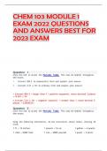 CHEM 103 MODULE 1  EXAM 2022 QUESTIONS  AND ANSWERS BEST FOR  2023 EXAM