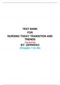 Nursing Today: Transition and Trends 10th Edition by Zerwekh,  Chapters 1-26 with Rationales, Test Bank. ISBN: 9780323642088, 