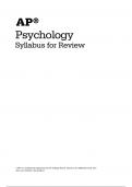 Aiming for a 5: AP Psychology Syllabus for Review (exam prep note)