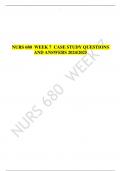 NURS 680 WEEK 7 CASE STUDY QUESTIONS AND ANSWERS 2024/2025 lOMoAR cPSD|33052882