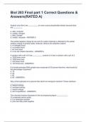 Biol 203 Final part 1 Correct Questions & Answers(RATED A)