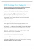 AICE Sociology Exam Studyguide Questions With Correct Solutions&comma; Already Passed&excl;&excl;