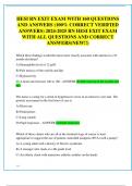 HESI RN EXIT EXAM WITH 160 QUESTIONS  AND ANSWERS (100% CORRECT VERIFIED  ANSWERS) 2024-2025 RN HESI EXIT EXAM  WITH ALL QUESTIONS AND CORRECT  ANSWERS(NEW!!)