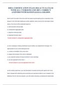 RHIA CERTIFICATION EXAM 2024&period;ACTUAL EXAM WITH ALL 3 VERSIONS AND 100&percnt; CORRECT ANSWERS WITH RATIONALES&sol;A&plus;GRADED