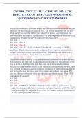 CPC PRACTICE EXAM LATEST 2022-2024 / CPC  PRACTICE EXAM REAL EXAM QUESTIONS 457  QUESTIONS AND CORRECT ANSWERS