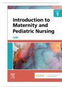 TEST BANK FOR INTRODUCTION TO  MATERNITY AND PEDIATRIC NURSING 9TH EDITION, LEIFER|ALL CHAPTERS|RATED A|100% VERIFIED.