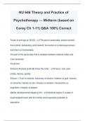 NU 646 Theory and Practice of Psychotherapy &mdash; Midterm &lpar;based on Corey Ch 1-11&rpar; Q&A 100&percnt; Correct